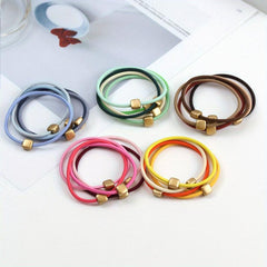 25pcs Women's Square Hair Tie Head Rope Rubber Band Hair Accessory