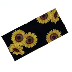 Sunflower Exercise Pastoral Style Headband Stretch Wide Brim Sports Sweatband