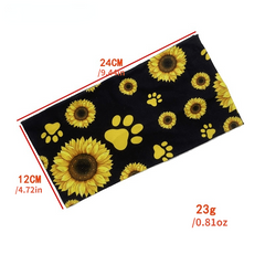 Sunflower Exercise Pastoral Style Headband Stretch Wide Brim Sports Sweatband