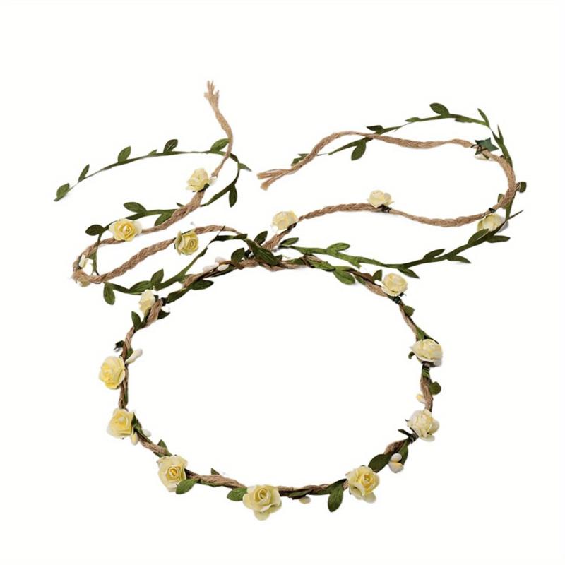 Floral Wreath Headband Boho Style Bridal Hair Accessories