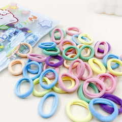 50pcs Small Candy Rubber Band Hair Rope Elastic Ponytail Holder Hair Accessories