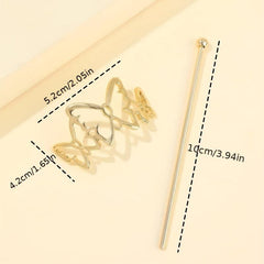 Butterfly Hair Slide Stick Hair Pin Barrette Hair Bun Maker Clip