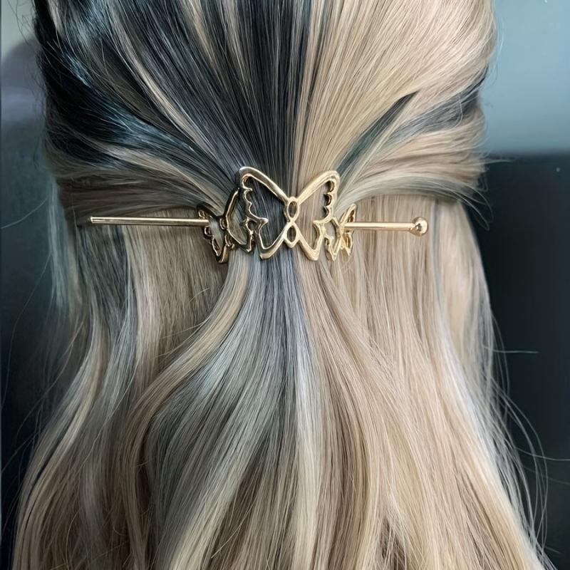 Butterfly Hair Slide Stick Hair Pin Barrette Hair Bun Maker Clip