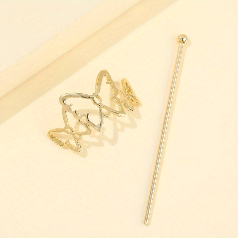 Butterfly Hair Slide Stick Hair Pin Barrette Hair Bun Maker Clip