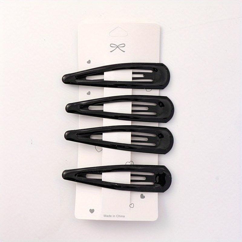4pcs Large Glossy Snap Clip Hair Clip for Women Girls Baby