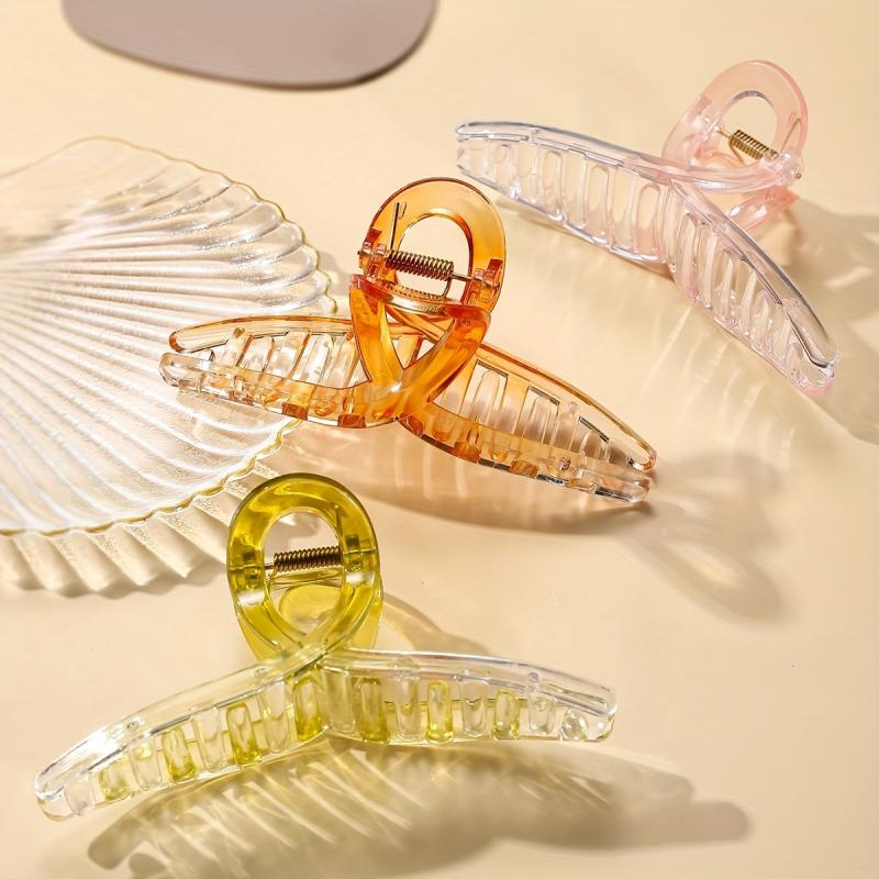 3pcs Jelly Hair Claw Clip Style Hair Claw Nonslip Ponytail Holder
