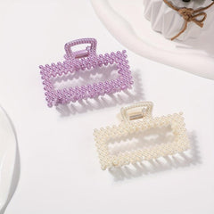Faux Pearl Claw Clip Hair Clip Style Hairclip Women Girls Thick Hair