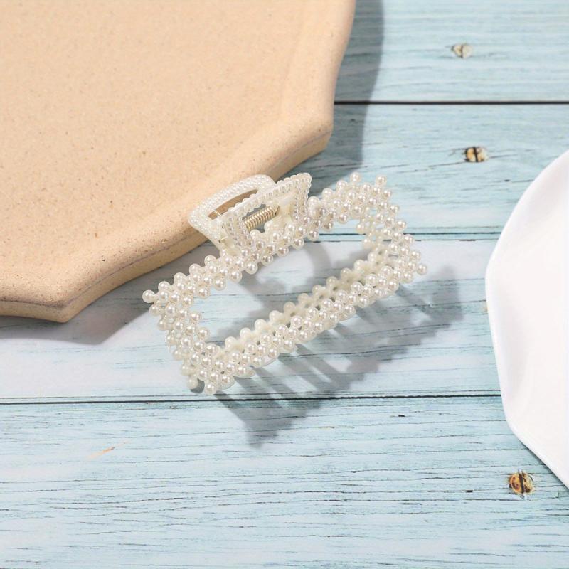 Faux Pearl Claw Clip Hair Clip Style Hairclip Women Girls Thick Hair