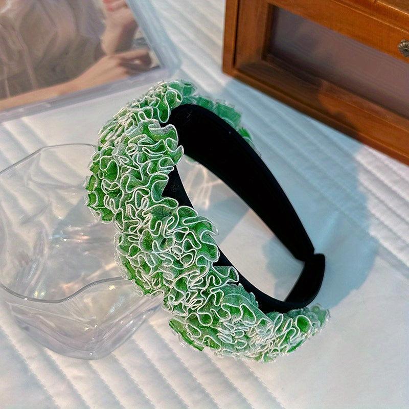 Colorful Flower Ruched Hair Band Headdress for Women