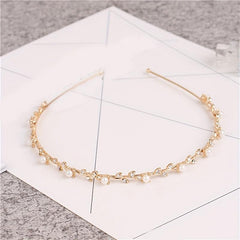 Rhinestone Flower Metal Headband Leaf Headdress Hair Band