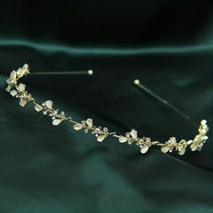 Rhinestone Flower Metal Headband Leaf Headdress Hair Band