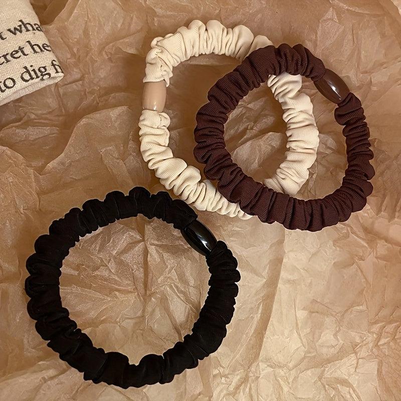 3PCS Solid Scrunchies High Elastic Hair Ties Hair Rope Girls Hair Accessories