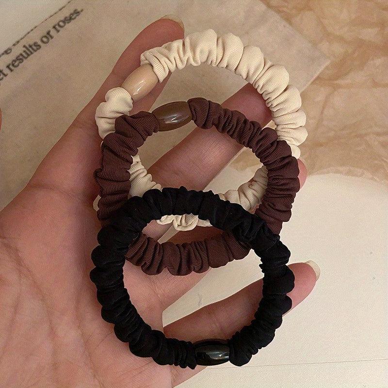 3PCS Solid Scrunchies High Elastic Hair Ties Hair Rope Girls Hair Accessories
