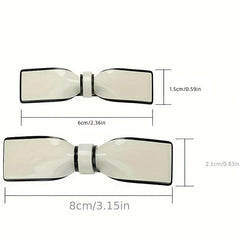 Glossy Bow Barrette Contrast Trim Hair Clip for Women and Girls
