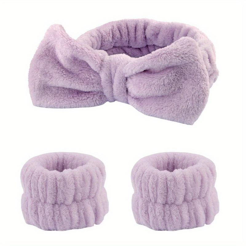 Plush Bow Hair Band Wristband Elastic Headband