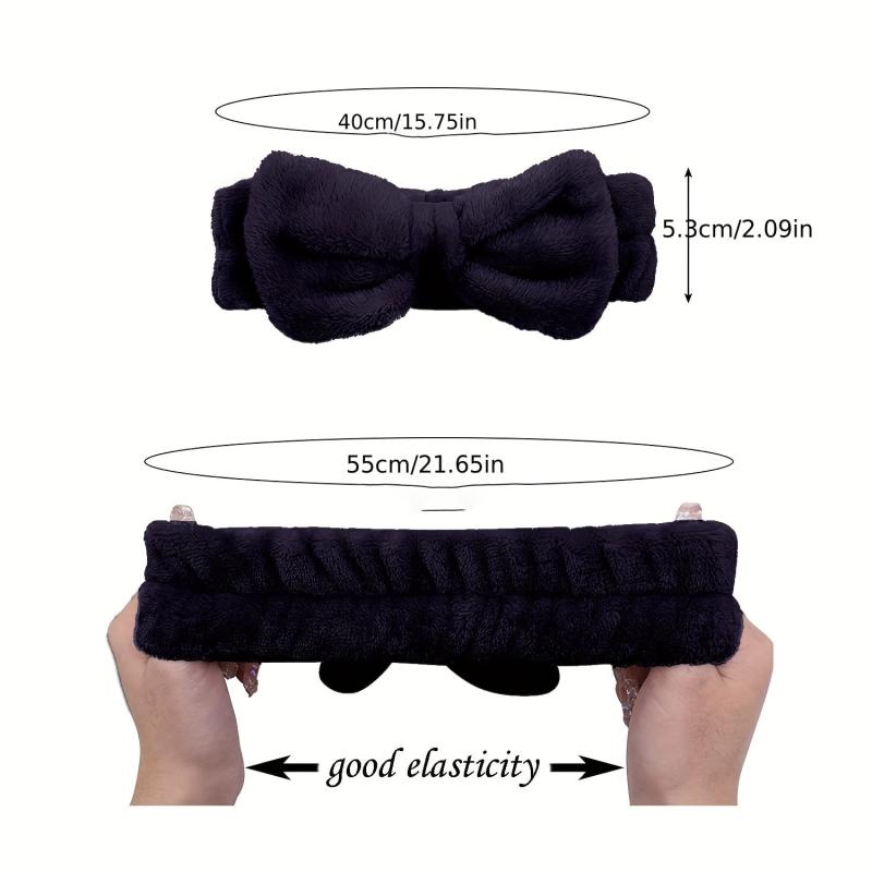 Plush Bow Hair Band Wristband Elastic Headband