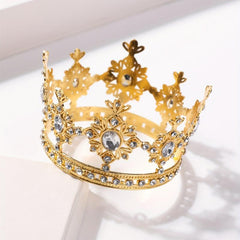 Golden Alloy Crystal Crown Headband Hair Accessory