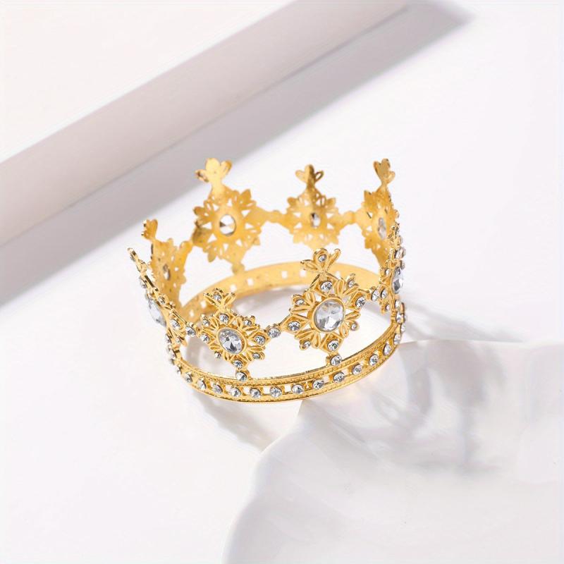 Golden Alloy Crystal Crown Headband Hair Accessory