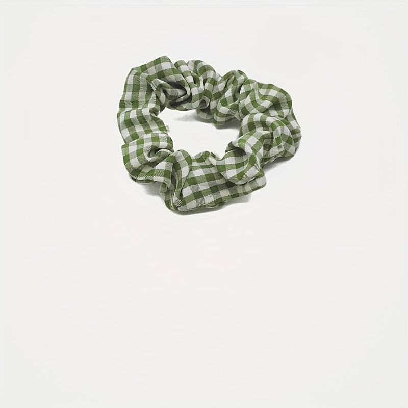 8pcs Plaid Scrunchies Hair Tie Colorful Elastic Ponytail Holder