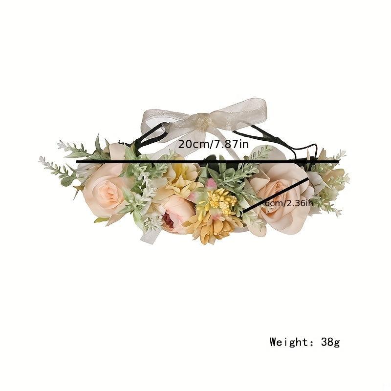 Flower Garland Hair Hoop Rose Flower Hawaii Headdress