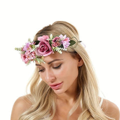 Flower Garland Hair Hoop Rose Flower Hawaii Headdress