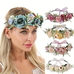 Flower Garland Hair Hoop Rose Flower Hawaii Headdress