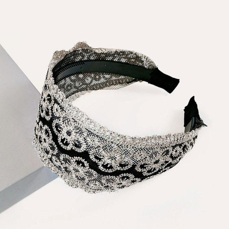 Star Lace Wide Brimmed Headband Holiday Hair Hoop