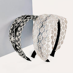 Star Lace Wide Brimmed Headband Holiday Hair Hoop