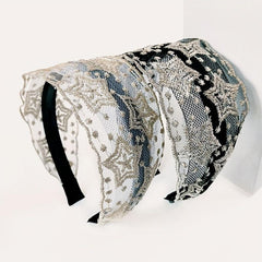 Star Lace Wide Brimmed Headband Holiday Hair Hoop