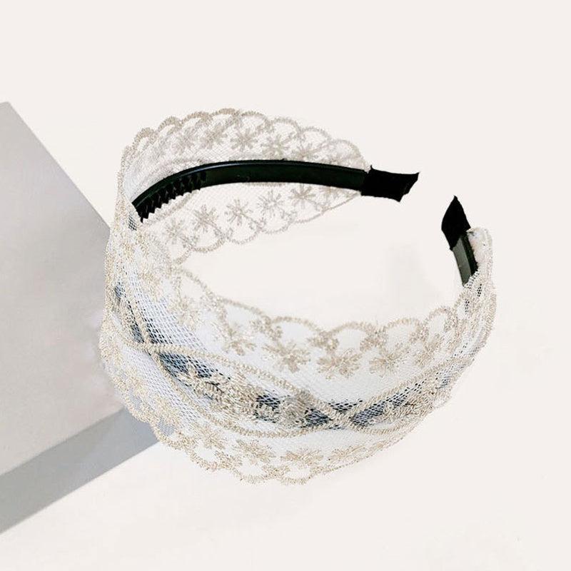 Star Lace Wide Brimmed Headband Holiday Hair Hoop