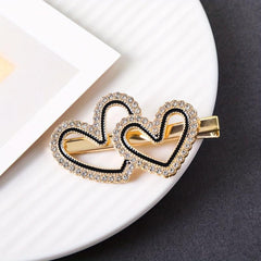 Heart Rhinestone Hair Clip Duck Billed Style for Women Girls