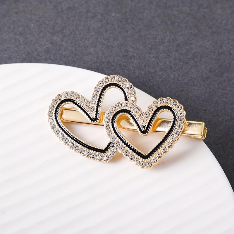 Heart Rhinestone Hair Clip Duck Billed Style for Women Girls