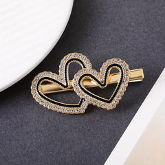 Heart Rhinestone Hair Clip Duck Billed Style for Women Girls