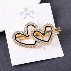 Heart Rhinestone Hair Clip Duck Billed Style for Women Girls