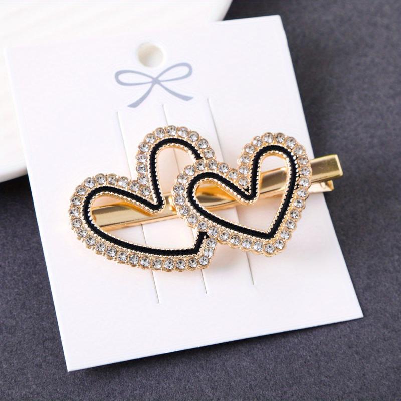 Heart Rhinestone Hair Clip Duck Billed Style for Women Girls