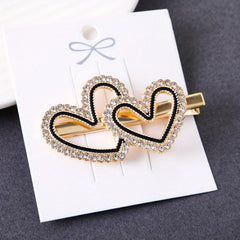 Heart Rhinestone Hair Clip Duck Billed Style for Women Girls