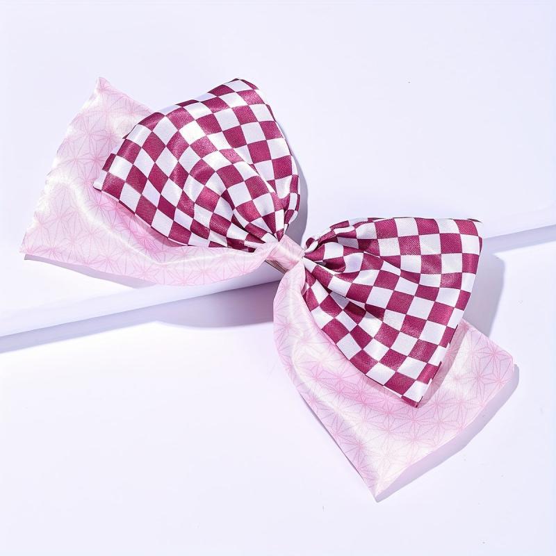 Plaid Pattern Bow Hair Clip French Barrette