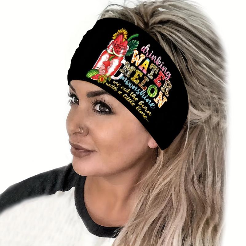 Fruit Pattern Wide Headband Hip hop Style Hair Band