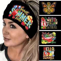 Fruit Pattern Wide Headband Hip hop Style Hair Band
