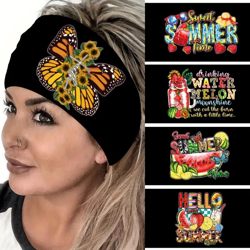 Fruit Pattern Wide Headband Hip hop Style Hair Band