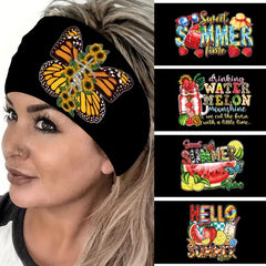 Fruit Pattern Wide Headband Hip hop Style Hair Band