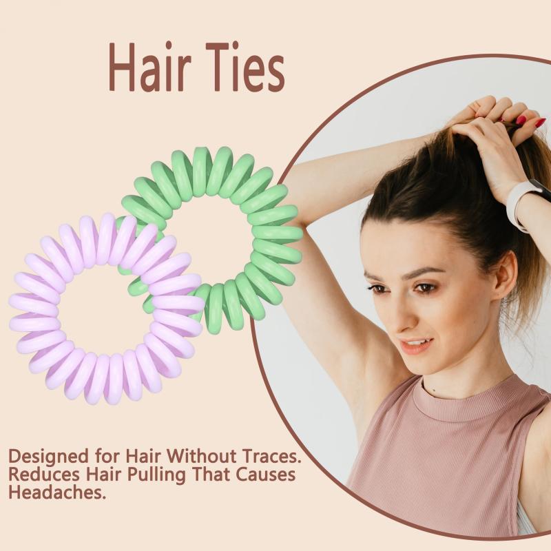 2pcs Spiral Hair Tie Coil Ponytail Holder Hair Accessories