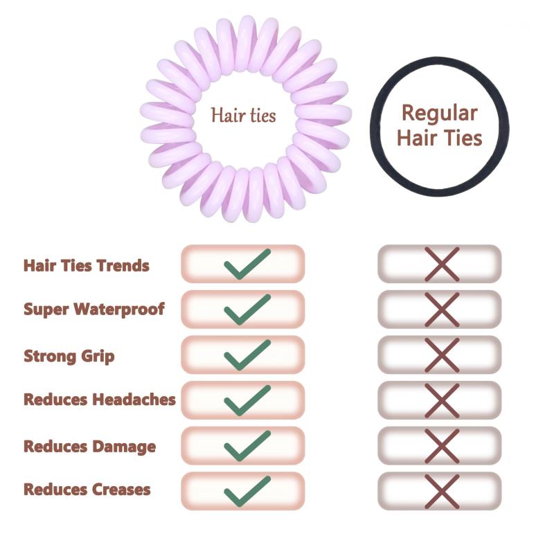 2pcs Spiral Hair Tie Coil Ponytail Holder Hair Accessories