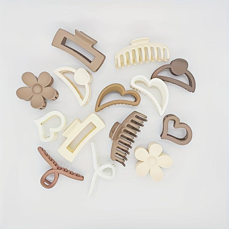 Matte Flower Hair Claw Clip Matte Heart Non Slip Strong Hold Grip Hair Jaw Clip