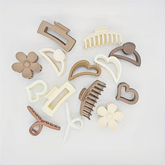 Matte Flower Hair Claw Clip Matte Heart Non Slip Strong Hold Grip Hair Jaw Clip