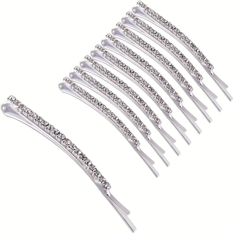 12pcs Rhinestone Hair Clips Shining Headwear Non Slip Accessory