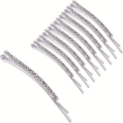 12pcs Rhinestone Hair Clips Shining Headwear Non Slip Accessory
