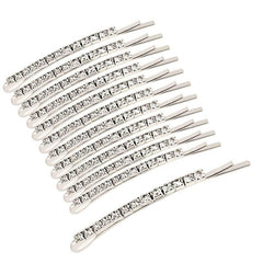 12pcs Rhinestone Hair Clips Shining Headwear Non Slip Accessory