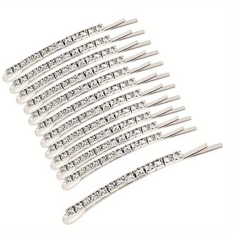 12pcs Rhinestone Hair Clips Shining Headwear Non Slip Accessory