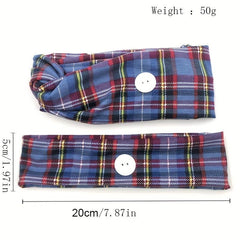Plaid Knotted Headband Sports Sweatband Hair Band Hair Accessories